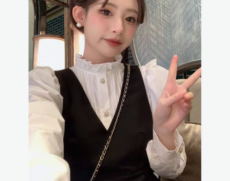 珍珍家 法式宫廷风少女背带套装裙 甜美千金...