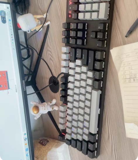 包邮雷柏V500pro游戏办公机械键盘 黑...