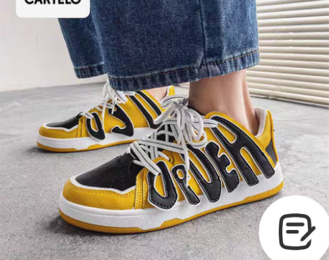 卡帝乐鳄鱼男鞋潮流百搭运动鞋字母ins小众...