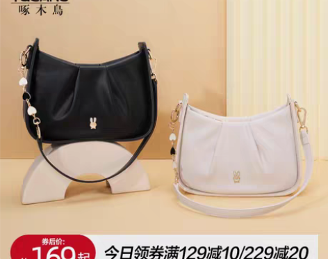 啄木鸟时尚单肩包 2023新款秋冬款百搭洋...