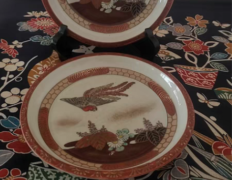 包邮老九谷凤求凰赏盘!纯正日本回流、老九谷...