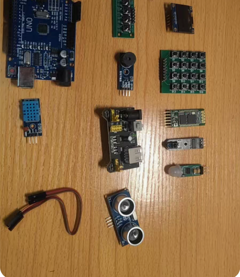 UNO，按键，蜂鸣器，温湿度模块，LED显...