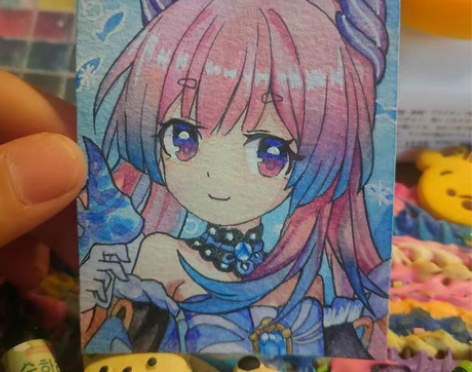 包邮原神手绘卡牌｜珊瑚宫心海｜水彩手绘 标...