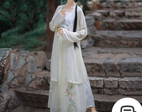 转卖子南记《槿希》宋裤三件套刺绣褙子吊带原...