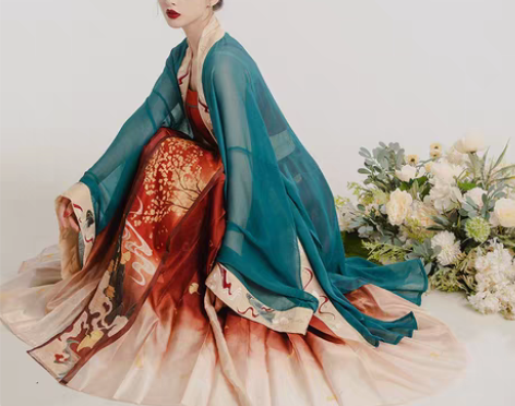 转卖落秋风素兮江南忆原创三件套宋制褙子吊带...