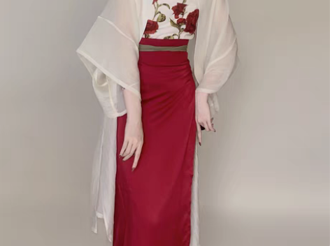 转卖改良国风汉元素汉服薄款套装女夏季日常红...