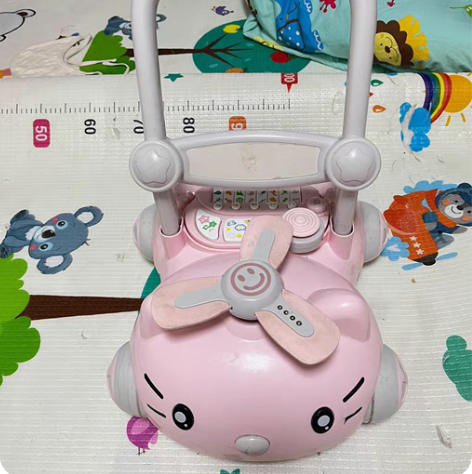 A+B学步车音乐手推车婴儿助步车可调速调高...