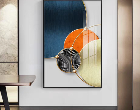 转卖【火拼价】轻奢入户玄关装饰画竖版抽象客...