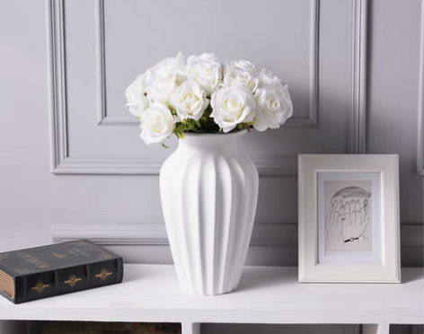 转卖蓝色白色欧式陶瓷鲜花花瓶干花简约玫瑰客...