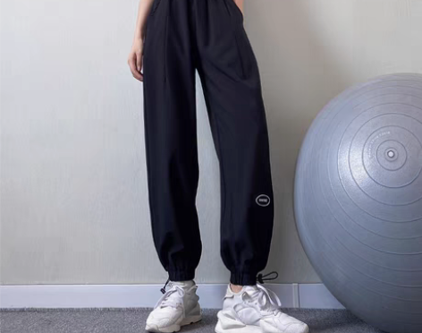 转卖健身女孩宽松运动裤束脚夏季薄款显瘦跑步...