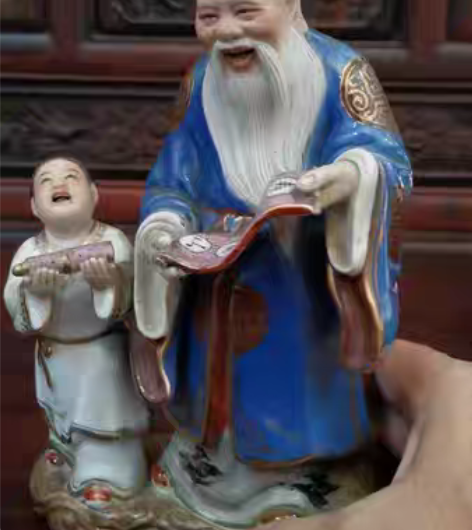 包邮六十年代曾龙升景德镇雕塑瓷厂创作，童子...