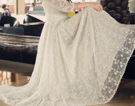 转卖度假沙滩裙仙夏装长袖蕾丝连衣裙女神大摆...