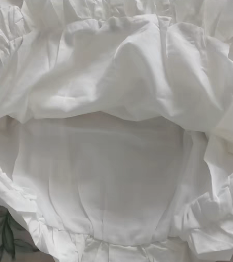 包邮无序白色花苞半裙 纯棉 裙长50cmL...