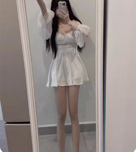 包邮本人实拍 连衣裙公主裙 连衣裙 白色款...