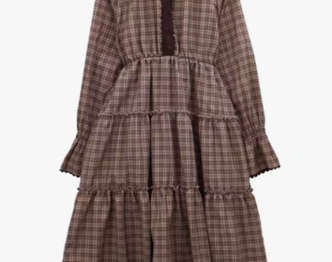 转卖日本 axes femme 三段格子裙...