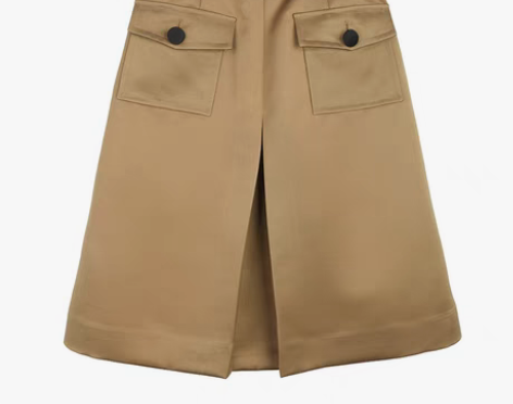 转卖相对纶复古A字裙半身裙法式优雅高腰中裙...