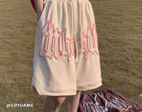 转卖欧美发泡短裤男夏季美式五分裤潮牌情侣运...