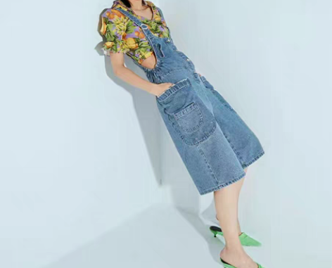 转卖妖精的口袋 夏背带裤韩版宽松学生森系阔...