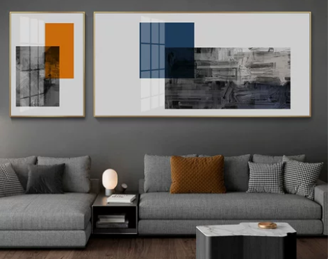 墙画壁画影拥  现代简约风格客厅沙发背景墙...