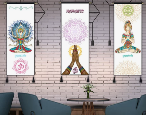 健身瑜伽房背景墙装饰画挂画玄关走廊壁画客厅...