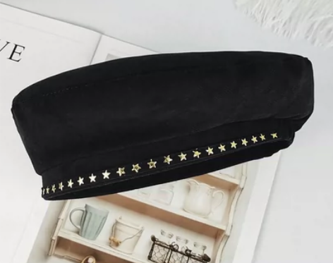 帽子爆新款2021贝雷帽女五角星画家帽英伦...