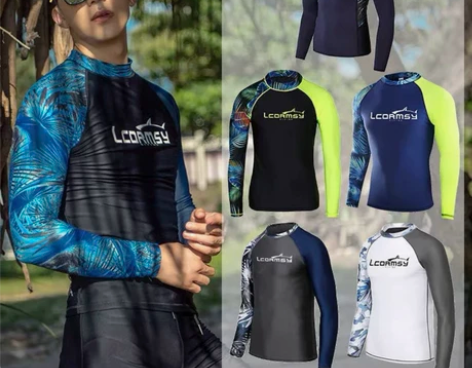 (亏本出售)新款分体泳衣套装长袖宽松上衣五...