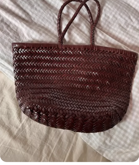 Dragon牛皮编织包全新咖啡色小号 感兴...