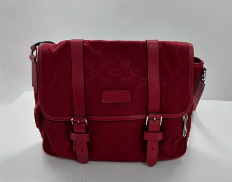 Gucci古驰红色印花翻盖小号邮差单肩包 ...