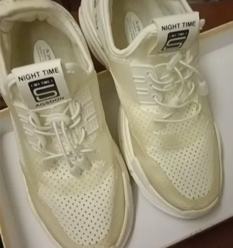 38码网眼漏空透气鞋，内增高5公分。穿过二...