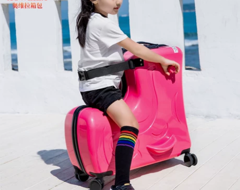 行李箱儿童可坐可骑拉杆箱万向轮男童女孩小拖...