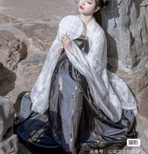 艺缕原创汉服女古装齐胸襦裙仙气大袖衫学生超...