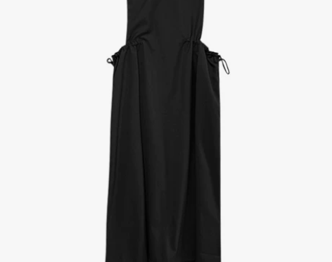 秋装新款法式复古收腰中长款背心连衣裙女韩版...