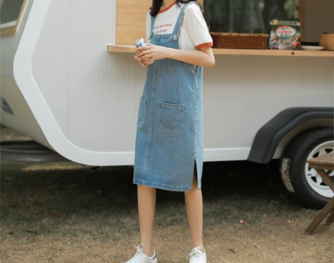 【国货大赏价】背带裙长款过膝2022新款夏...