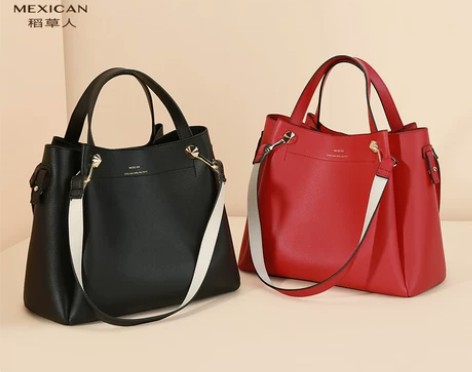 稻草人包包女新款手提包水桶包女潮韩版百搭时...