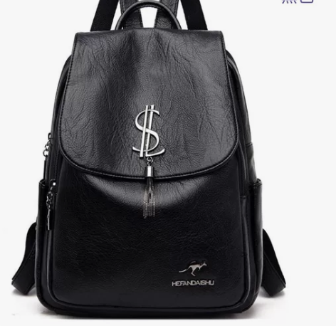 【全新】袋鼠真皮双肩背包2021新款时尚女...