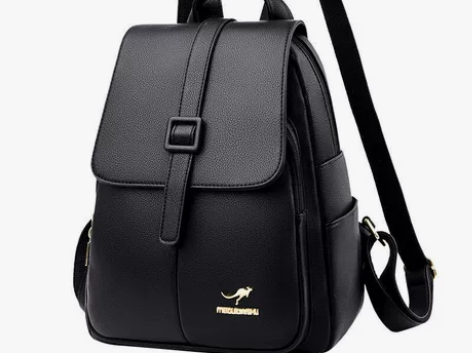 袋鼠真皮包女包2021新款双肩包时尚百搭大...