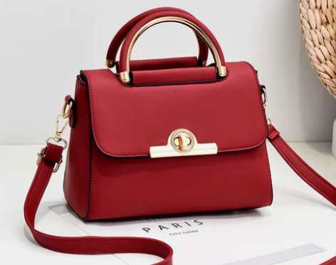 袋鼠真皮包包女2023新款手提包绣线纯色款...