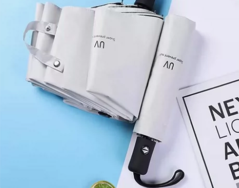 超大雨伞12骨全自动折叠雨伞黑胶晴雨两用防...