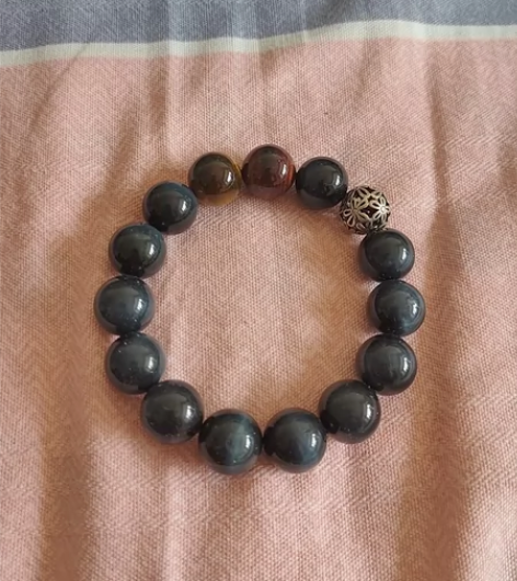 月老祠堂男士招桃花手串凤求凰天然蓝虎眼石手...