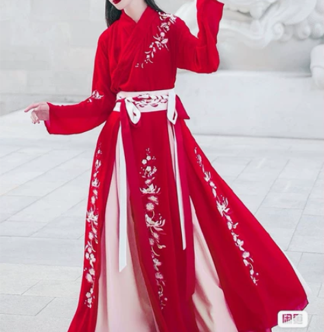 花嫁汉服女凤求凰交领襦裙齐腰大袖衫重工刺绣...