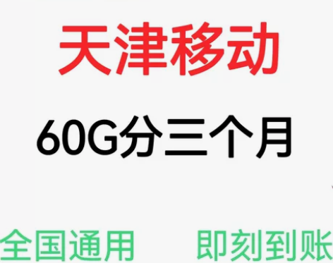 天津移动流量60g，前三个月到 流量加油包...