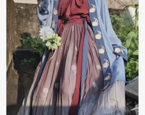 南阁星河半夏宋制汉服长褙子百迭裙一片式宋抹...