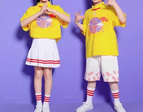 儿童服 演出服中国风小学生朗诵服装中式套装...