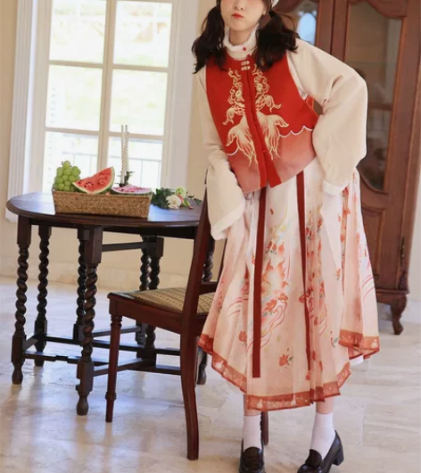 徐娇织羽集【年年有鱼】对襟比甲竖领外套一片...