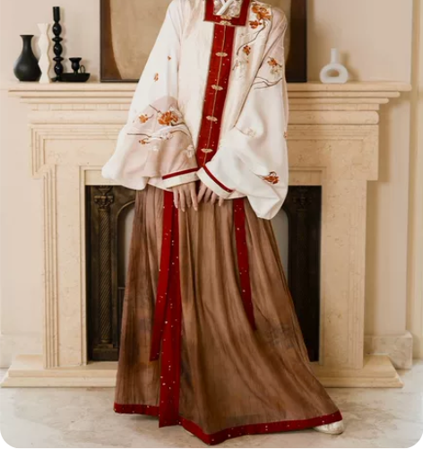 十三余小豆蔻儿[游春古卷]方领短比甲交领短...