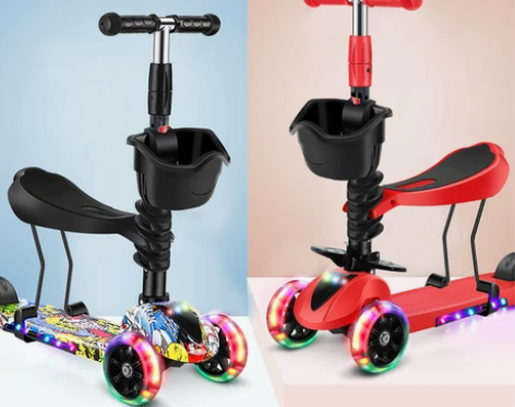 滑板车儿童1-3岁6女孩男孩三合一可坐宝宝...