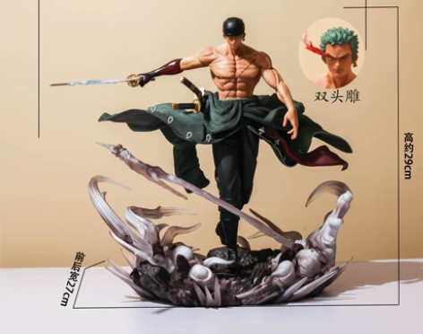 海贼王GK罗罗诺亚索隆ZORO一刀流双头雕...