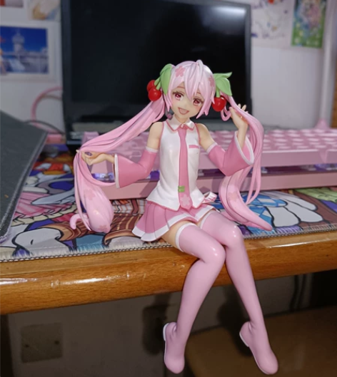 樱花初音未来泡面压景品手办 65不包邮有盒...