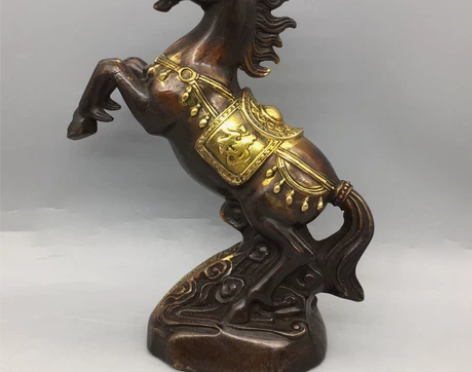 立马发财古玩铜器收藏马摆件铜马工艺品古玩杂...
