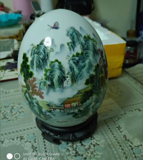 景德镇陶瓷器吉祥福蛋工艺品电视柜摆件玄关酒...